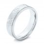 18k White Gold 18k White Gold Men's Wedding Band - Three-Quarter View -  103027 - Thumbnail