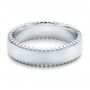 14k White Gold Men's Wedding Band - Flat View -  101044 - Thumbnail