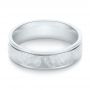 14k White Gold Men's Wedding Band - Flat View -  103027 - Thumbnail