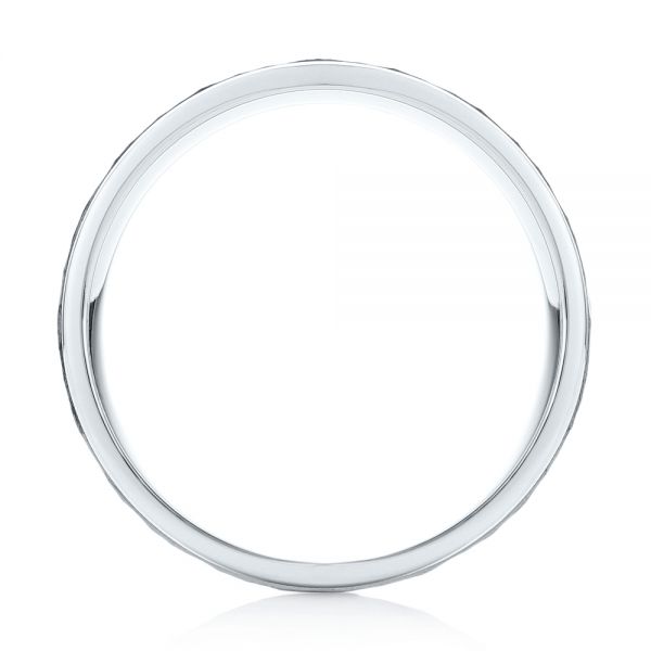 14k White Gold Men's Wedding Band - Front View -  103027