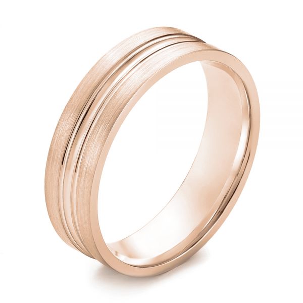 14k Rose Gold 14k Rose Gold Men's Wedding Ring - Three-Quarter View -  103887