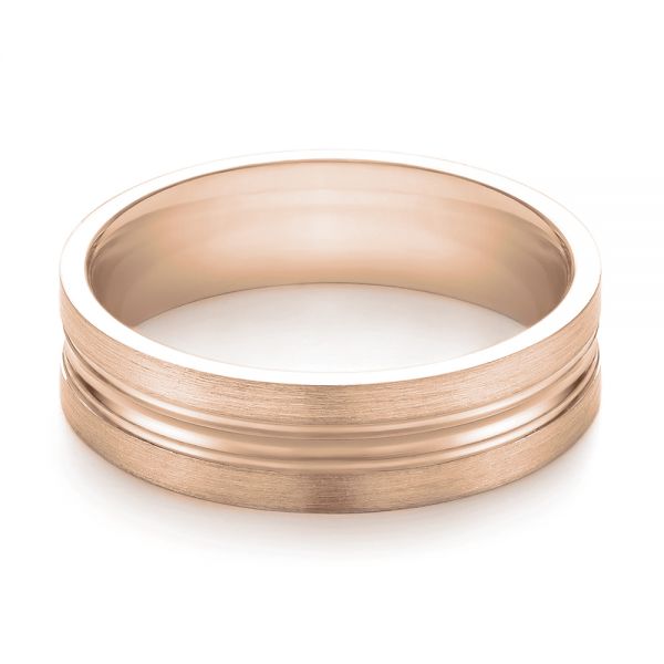 14k Rose Gold 14k Rose Gold Men's Wedding Ring - Flat View -  103887