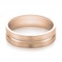 18k Rose Gold 18k Rose Gold Men's Wedding Ring - Flat View -  103887 - Thumbnail