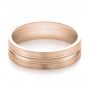 18k Rose Gold 18k Rose Gold Men's Wedding Ring - Flat View -  103887 - Thumbnail