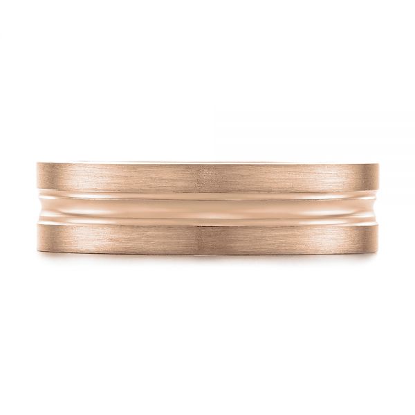 18k Rose Gold 18k Rose Gold Men's Wedding Ring - Top View - 103887