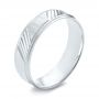  White Gold Men's Wedding Ring - Three-Quarter View -  103782 - Thumbnail
