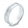 14k White Gold Men's Wedding Ring - Three-Quarter View -  103887 - Thumbnail