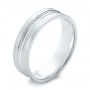 14k White Gold Men's Wedding Ring - Three-Quarter View -  103887 - Thumbnail
