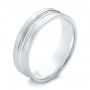 18k White Gold 18k White Gold Men's Wedding Ring - Three-Quarter View -  103887 - Thumbnail