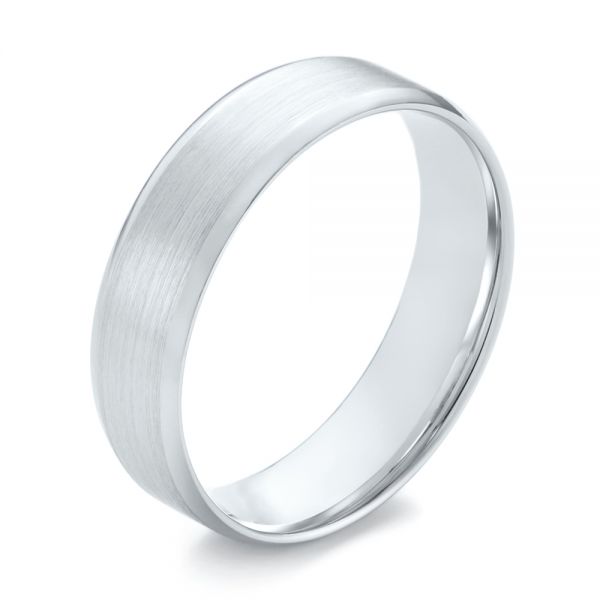  White Gold Men's Wedding Ring - Three-Quarter View -  103890