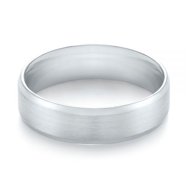  White Gold Men's Wedding Ring - Flat View -  103890