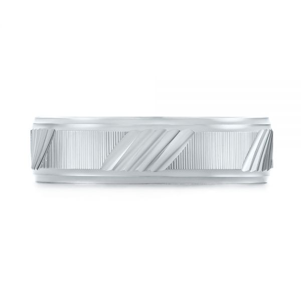 White Gold Men's Wedding Ring - Top View - 103782