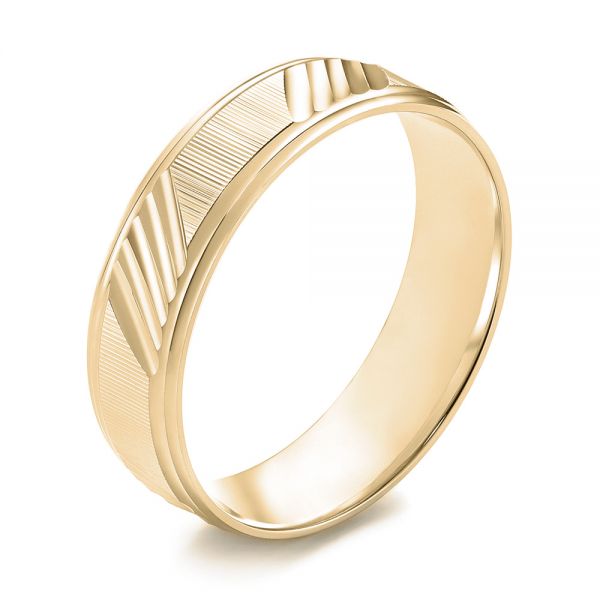 14k Yellow Gold 14k Yellow Gold Men's Wedding Ring - Three-Quarter View -  103782