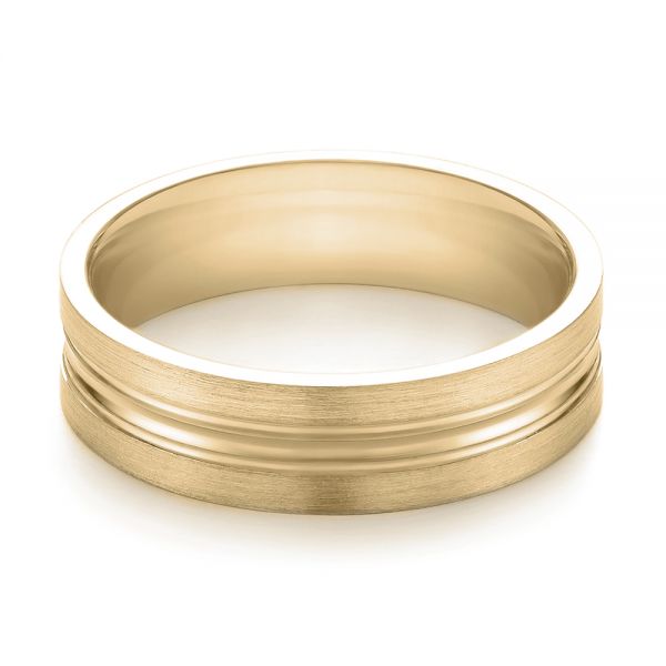 18k Yellow Gold 18k Yellow Gold Men's Wedding Ring - Flat View -  103887