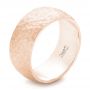 18k Rose Gold 18k Rose Gold Men's Hammered Matte Finish Wedding Band - Three-Quarter View -  102505 - Thumbnail