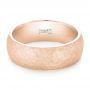 14k Rose Gold 14k Rose Gold Men's Hammered Matte Finish Wedding Band - Flat View -  102503 - Thumbnail