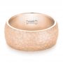 14k Rose Gold 14k Rose Gold Men's Hammered Matte Finish Wedding Band - Flat View -  102505 - Thumbnail