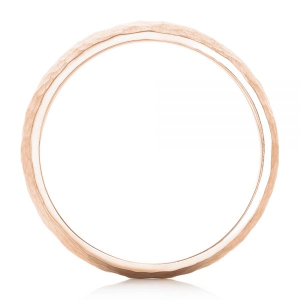 14k Rose Gold 14k Rose Gold Men's Hammered Matte Finish Wedding Band - Front View - 102503
