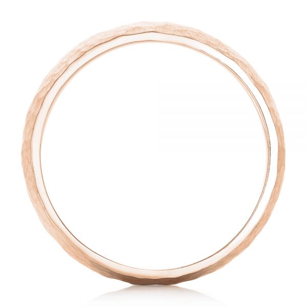 14k Rose Gold 14k Rose Gold Men's Hammered Matte Finish Wedding Band - Front View -  102503