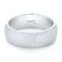 14k White Gold Men's Hammered Matte Finish Wedding Band - Flat View -  102503 - Thumbnail