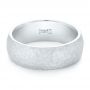 14k White Gold Men's Hammered Matte Finish Wedding Band - Flat View -  102503 - Thumbnail