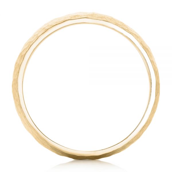18k Yellow Gold 18k Yellow Gold Men's Hammered Matte Finish Wedding Band - Front View -  102503