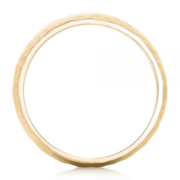 14k Yellow Gold 14k Yellow Gold Men's Hammered Matte Finish Wedding Band - Front View - 102503