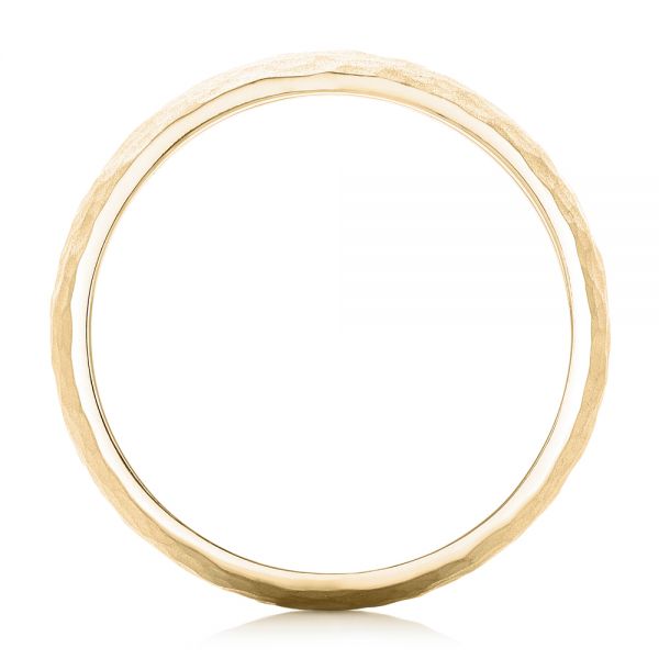 18k Yellow Gold 18k Yellow Gold Men's Hammered Matte Finish Wedding Band - Front View - 102505