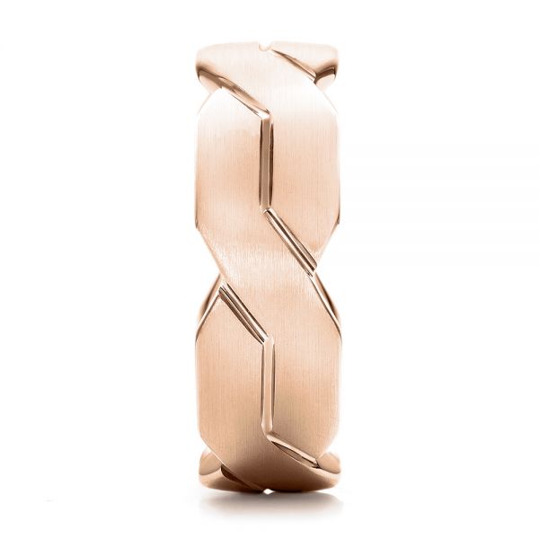 Men's Woven White Gold Band - Side view