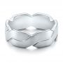 14k White Gold Men's Woven Band - Flat View -  101205 - Thumbnail