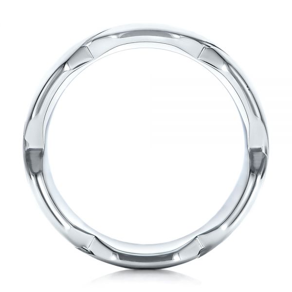 14k White Gold Men's Woven Band - Front View - 101205