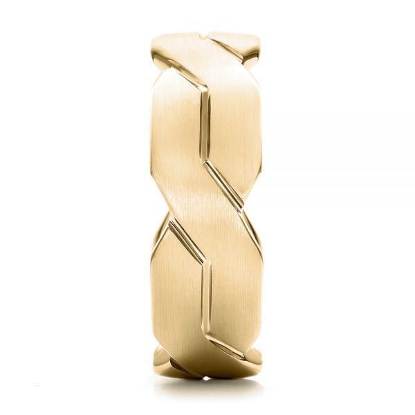 18k Yellow Gold 18k Yellow Gold Men's Woven Band - Side View -  101205