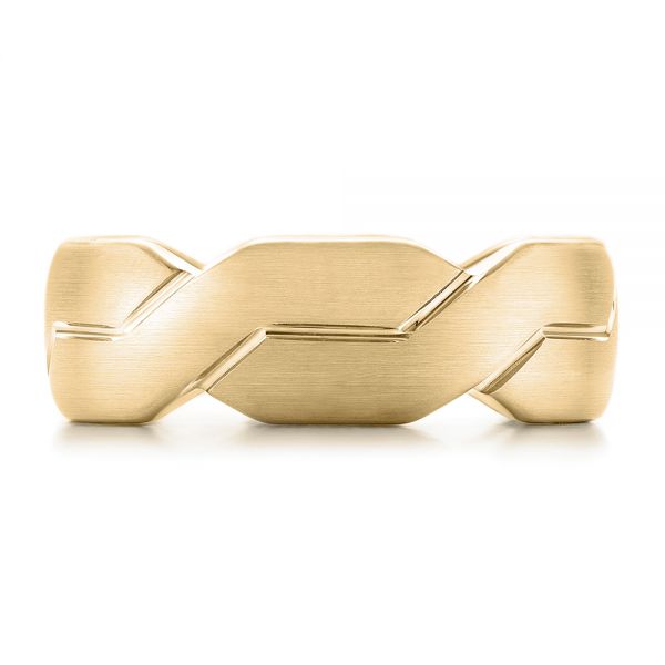 18k Yellow Gold 18k Yellow Gold Men's Woven Band - Top View -  101205