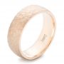 14k Rose Gold 14k Rose Gold Men's Hammered Matte Finish Wedding Band - Three-Quarter View -  102504 - Thumbnail