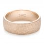 14k Rose Gold 14k Rose Gold Men's Hammered Matte Finish Wedding Band - Flat View -  102504 - Thumbnail