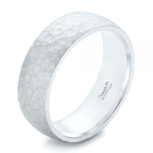 Men Wedding Ring White Gold Domed Wedding Band Plain Matte Finish Ring | La  More Design