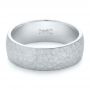 18k White Gold 18k White Gold Men's Hammered Matte Finish Wedding Band - Flat View -  102504 - Thumbnail