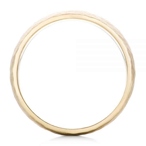 18k Yellow Gold 18k Yellow Gold Men's Hammered Matte Finish Wedding Band - Front View -  102504