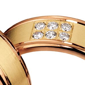  18K Gold And 18k Yellow Gold 18K Gold And 18k Yellow Gold Men's Diamond Band - Flat View -  279