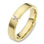 18k Yellow Gold Men's Diamond Band - Three-Quarter View -  478 - Thumbnail