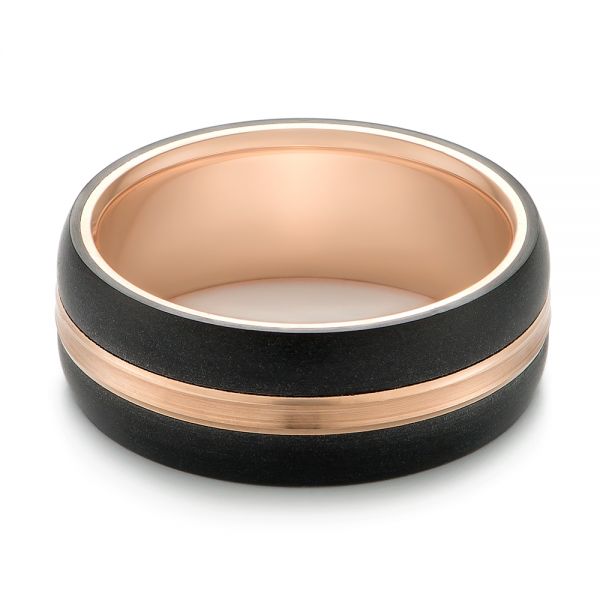Modern Men's Carbon Fiber Wedding Ring - Flat View -  103838