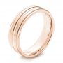 18k Rose Gold 18k Rose Gold Modern Men's Wedding Band - Three-Quarter View -  103023 - Thumbnail