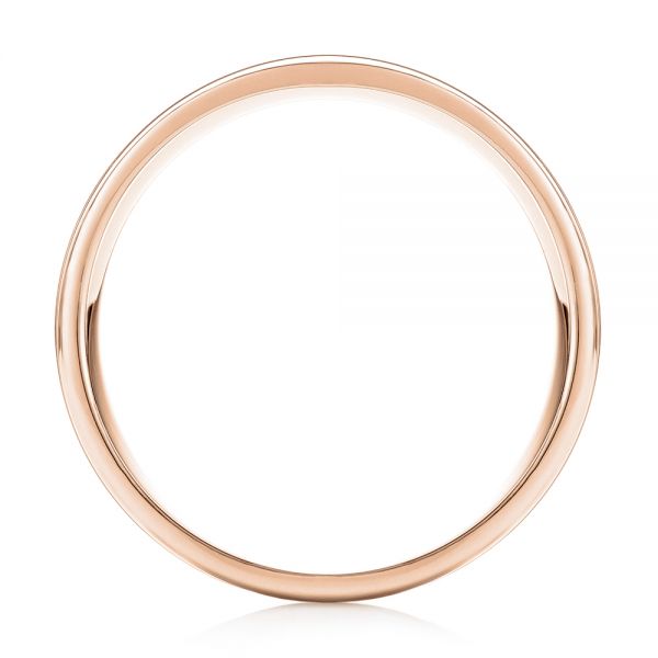 14k Rose Gold 14k Rose Gold Modern Men's Wedding Band - Front View - 103023