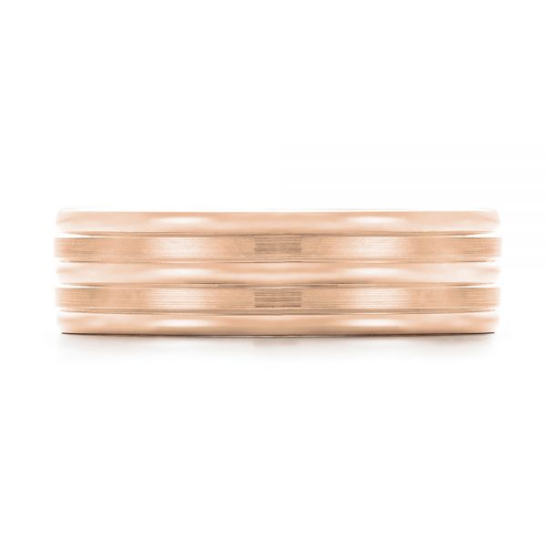 14k Rose Gold 14k Rose Gold Modern Men's Wedding Band - Top View - 103023