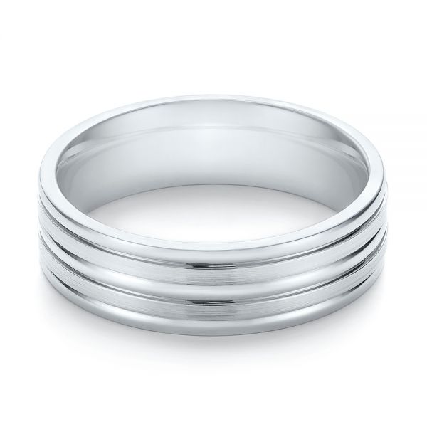  Platinum Platinum Modern Men's Wedding Band - Flat View -  103023