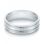 14k White Gold Modern Men's Wedding Band - Flat View -  103023 - Thumbnail