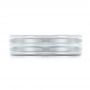 14k White Gold Modern Men's Wedding Band - Top View -  103023 - Thumbnail