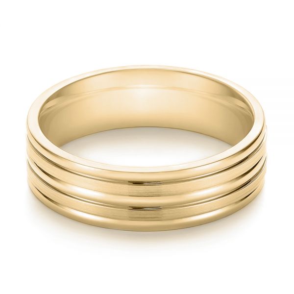 14k Yellow Gold 14k Yellow Gold Modern Men's Wedding Band - Flat View - 103023
