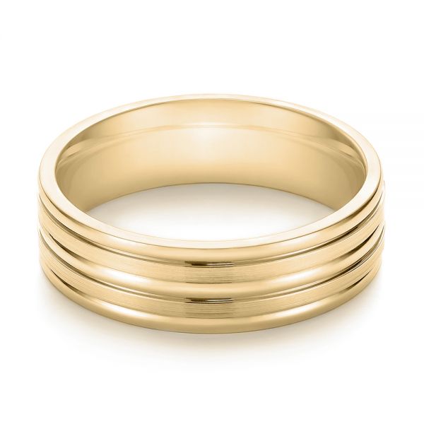 14k Yellow Gold 14k Yellow Gold Modern Men's Wedding Band - Flat View -  103023