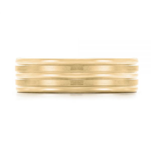 14k Yellow Gold 14k Yellow Gold Modern Men's Wedding Band - Top View - 103023